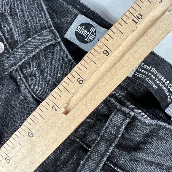Levi's Silver Tab Jeans Kids 8 Reg Stay Loose Fit Black Faded Cotton Denim - Picture 15 of 16